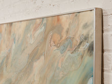 Load image into Gallery viewer, Mineral Drift Large Abstract Painting in Blue Gray Cream and Blush
