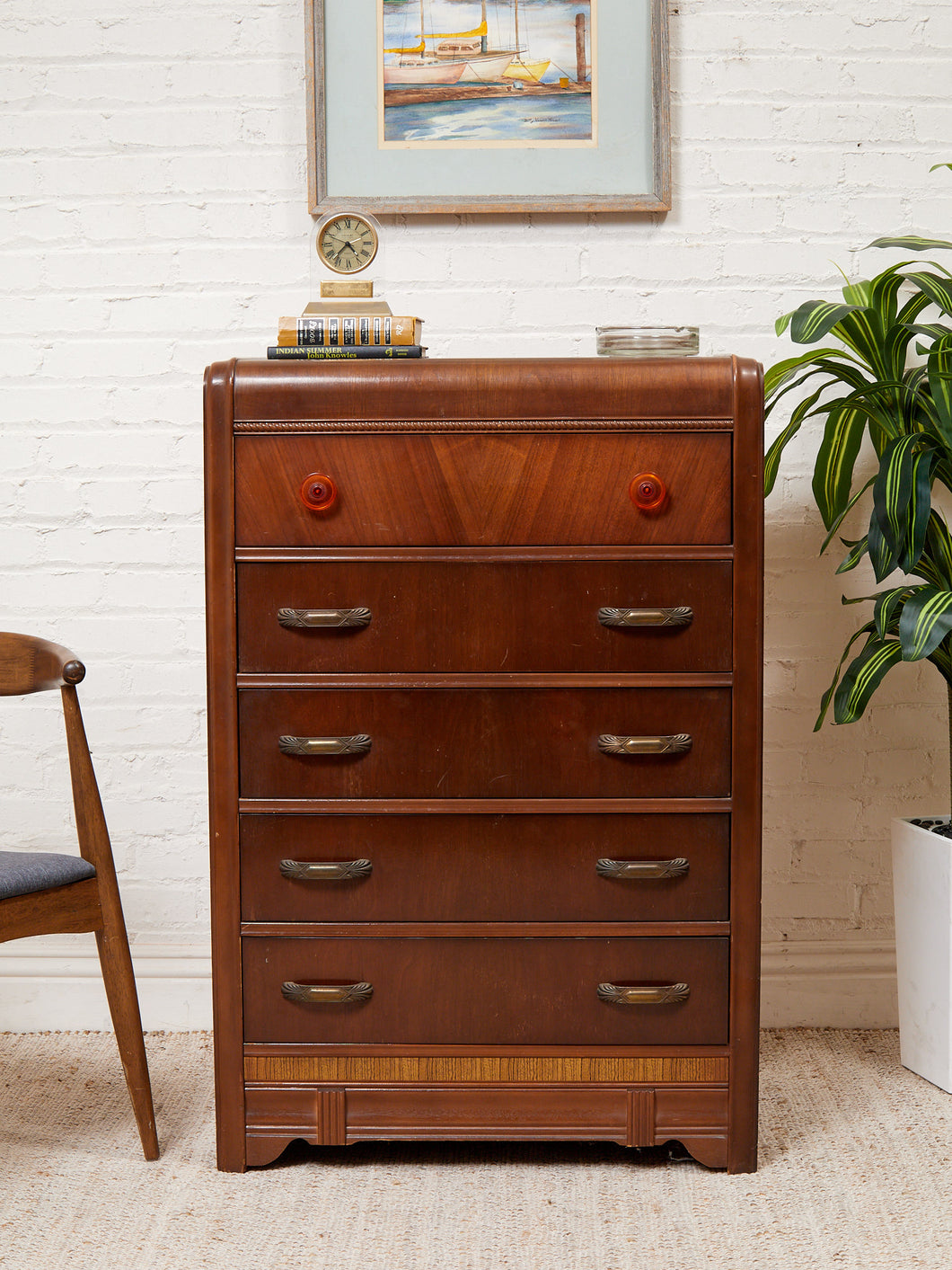Waterfall Art Deco Highboy Dresser – Sunbeam Vintage