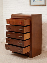 Load image into Gallery viewer, Waterfall Art Deco Highboy Dresser
