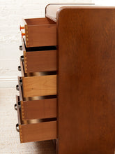 Load image into Gallery viewer, Waterfall Art Deco Highboy Dresser

