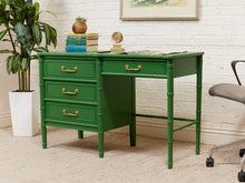 Load image into Gallery viewer, Emerald Faux Bamboo Desk
