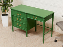 Load image into Gallery viewer, Emerald Faux Bamboo Desk
