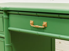 Load image into Gallery viewer, Emerald Faux Bamboo Desk
