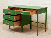 Load image into Gallery viewer, Emerald Faux Bamboo Desk
