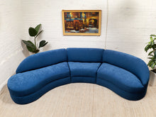 Load image into Gallery viewer, Vintage Blue Curved Sofa
