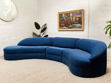 Load image into Gallery viewer, Vintage Blue Curved Sofa
