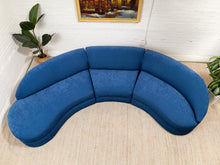 Load image into Gallery viewer, Vintage Blue Curved Sofa
