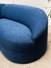 Load image into Gallery viewer, Vintage Blue Curved Sofa
