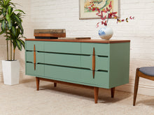 Load image into Gallery viewer, 1960s Kroehler Sculptural Wood Drawer Pulls 9 Drawer Dresser
