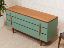 Load image into Gallery viewer, 1960s Kroehler Sculptural Wood Drawer Pulls 9 Drawer Dresser
