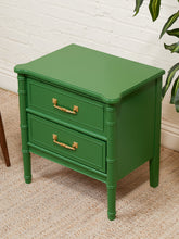 Load image into Gallery viewer, Emerald Faux Bamboo Nightstand
