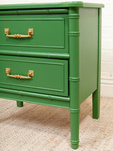 Load image into Gallery viewer, Emerald Faux Bamboo Nightstand

