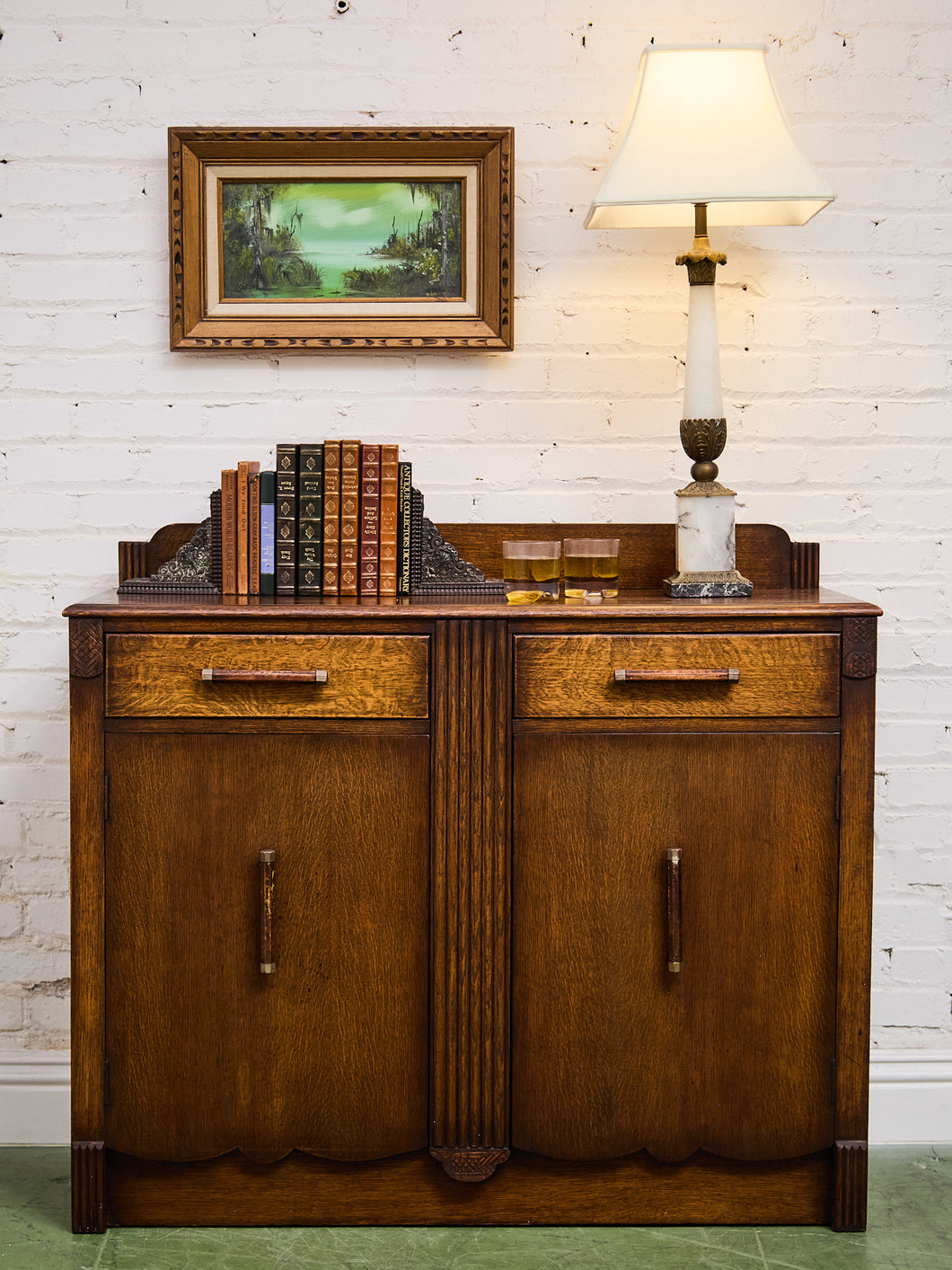 Tiger Oak Art Deco Sideboard
