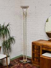 Load image into Gallery viewer, Post Modern Vintage Acrylic and Brass Torchiere Floor Lamp
