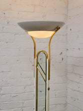 Load image into Gallery viewer, Post Modern Vintage Acrylic and Brass Torchiere Floor Lamp

