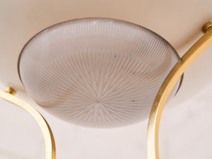 Post Modern Vintage Acrylic and Brass Torchiere Floor Lamp
