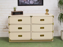 Load image into Gallery viewer, 6 Drawer White Campaign Dresser
