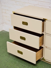 Load image into Gallery viewer, 6 Drawer White Campaign Dresser
