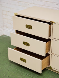 6 Drawer White Campaign Dresser