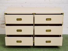 Load image into Gallery viewer, 6 Drawer White Campaign Dresser
