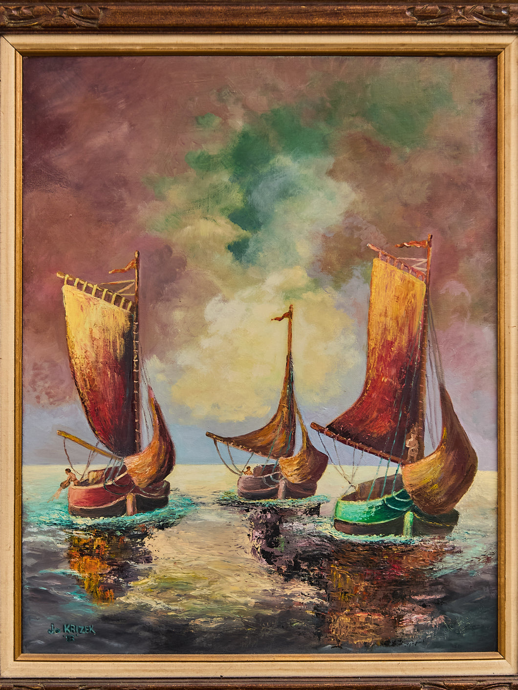 Grand Finale Nautical Oil Painting