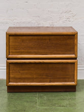 Load image into Gallery viewer, Two Drawer Mid-Century Modern Teak Nightstand
