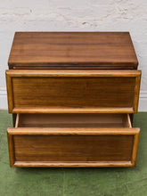 Load image into Gallery viewer, Two Drawer Mid-Century Modern Teak Nightstand
