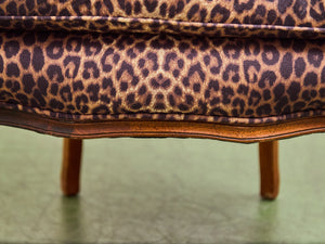 French Louis XV Style Bergere Chair with a Leopard Print Upholstery