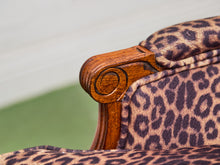 Load image into Gallery viewer, French Louis XV Style Bergere Chair with a Leopard Print Upholstery
