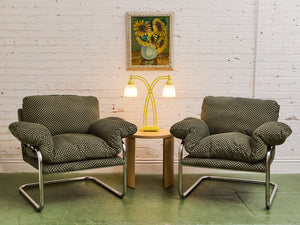 Checker Green Chrome Lounge Chair