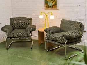 Checker Green Chrome Lounge Chair