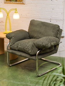 Checker Green Chrome Lounge Chair