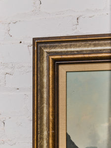 Golden Path to Alpine Stillness Framed Oil Landscape