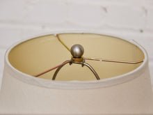 Load image into Gallery viewer, Brushed Metal Ribbed Table Lamp with Classic Linen Shade
