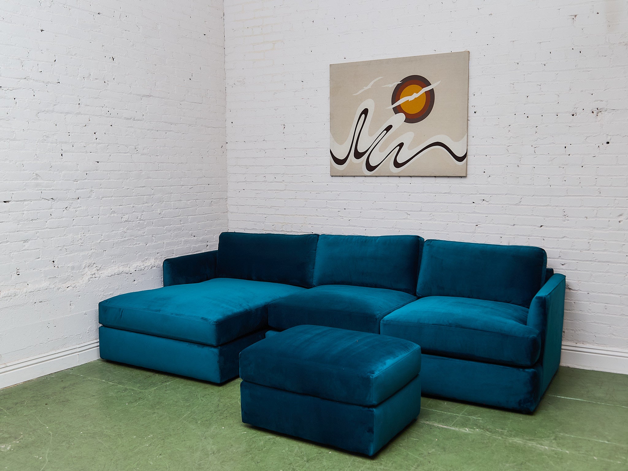 Michonne with Cuddle Chaise and Ottoman in Royale Peacock, image size:2048x1536