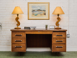1960’s Walnut executive desk with for Formica Top