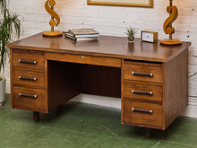 Load image into Gallery viewer, 1960’s Walnut executive desk with for Formica Top
