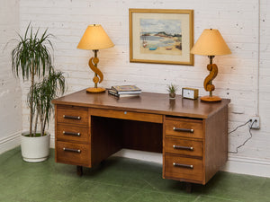1960’s Walnut executive desk with for Formica Top