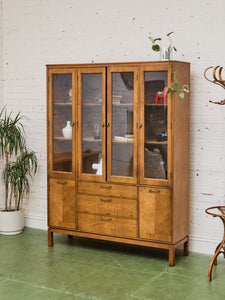 Large Walnut 1970s China Hutch