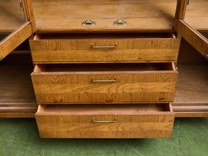 Large Walnut 1970s China Hutch
