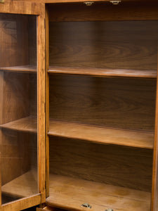 Large Walnut 1970s China Hutch