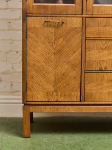 Large Walnut 1970s China Hutch