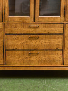 Large Walnut 1970s China Hutch