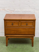 Load image into Gallery viewer, Vintage Double Drawer Mid Century Nightstand
