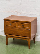 Load image into Gallery viewer, Vintage Double Drawer Mid Century Nightstand
