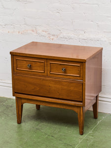Vintage Double Drawer Mid Century Nightstand