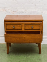 Load image into Gallery viewer, Vintage Double Drawer Mid Century Nightstand
