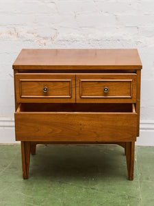 Vintage Double Drawer Mid Century Nightstand
