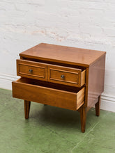 Load image into Gallery viewer, Vintage Double Drawer Mid Century Nightstand
