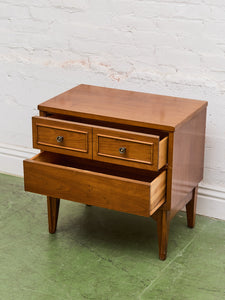 Vintage Double Drawer Mid Century Nightstand